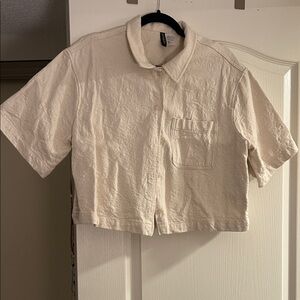 Ivory Short Sleeve Button-Up Shirt